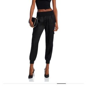 Cinq à Sept Black Satin Joggers